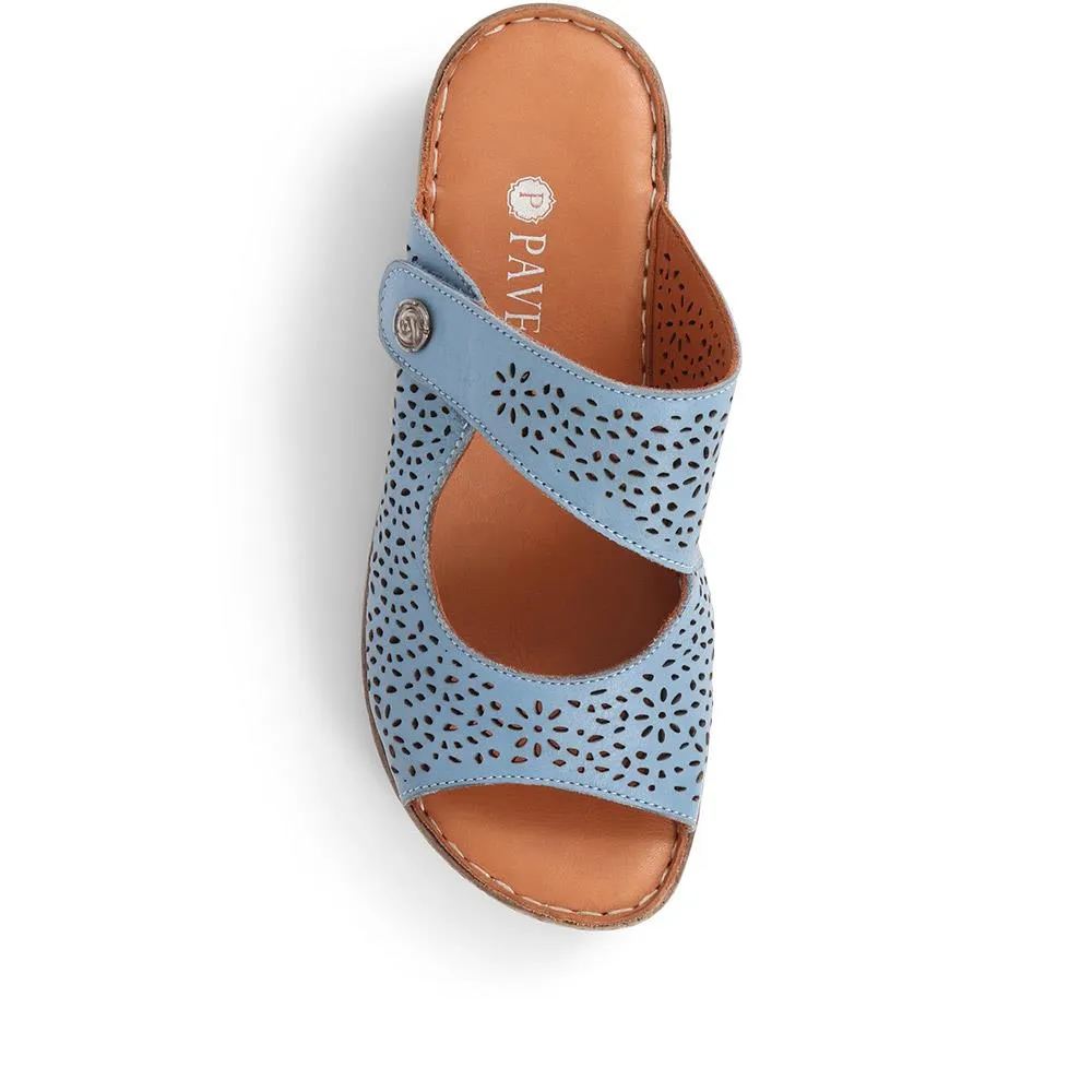 Touch-Fasten Leather Mule Sandals  - DRTMA39005 / 325 497