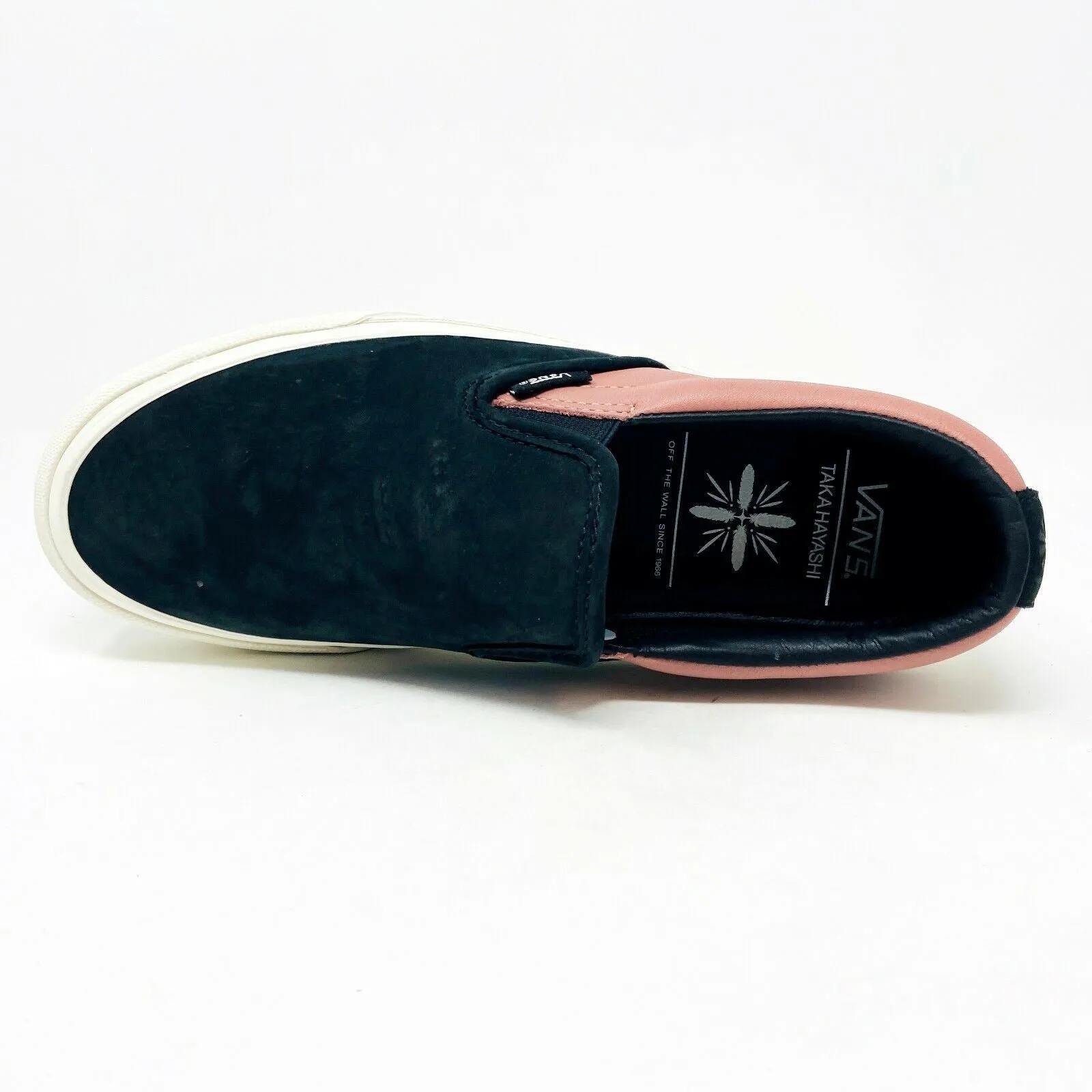 Vans Taka Hayashi Slip On 66 LX (Leather Nubuck) Black Rose Red Womens Size 7