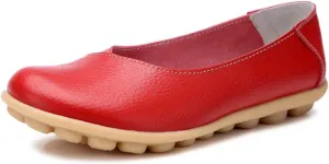 Women's Leather Shoes Loafers Slip-Ons Flats Casual Walking Driving