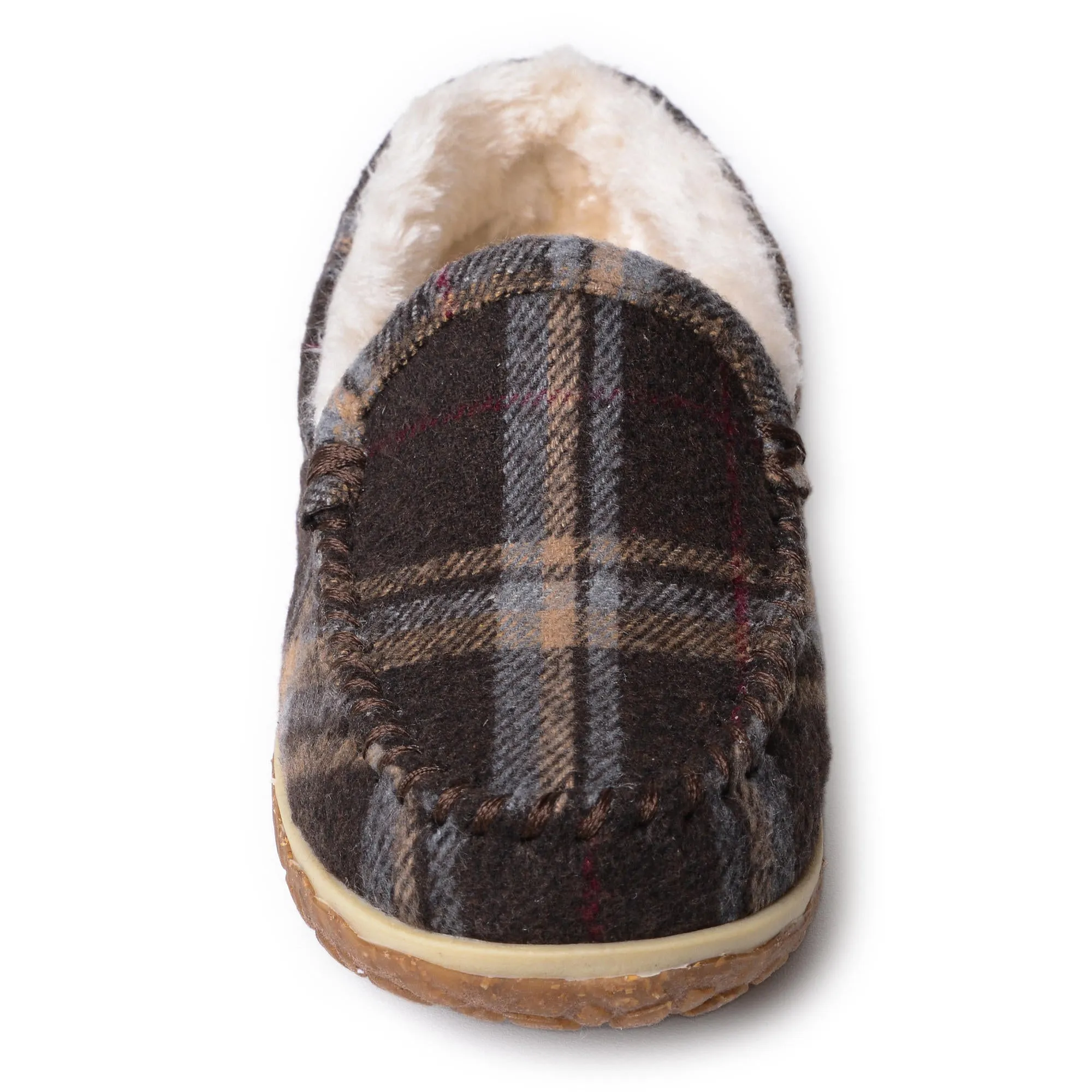 Women's Tempe Hardsole Moccasin in Chocolate Plaid