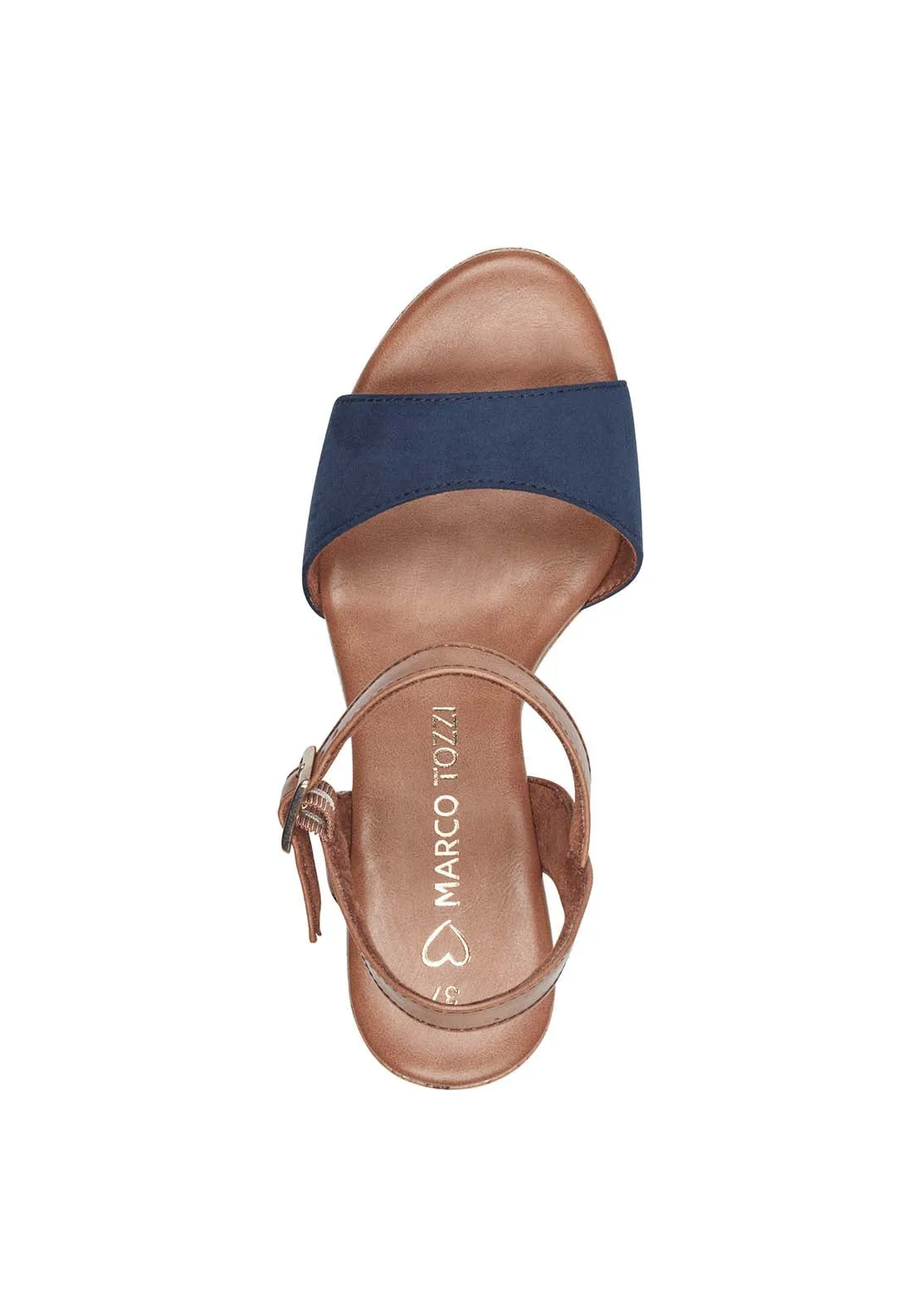 Wooden Block Heel Sand - Navy