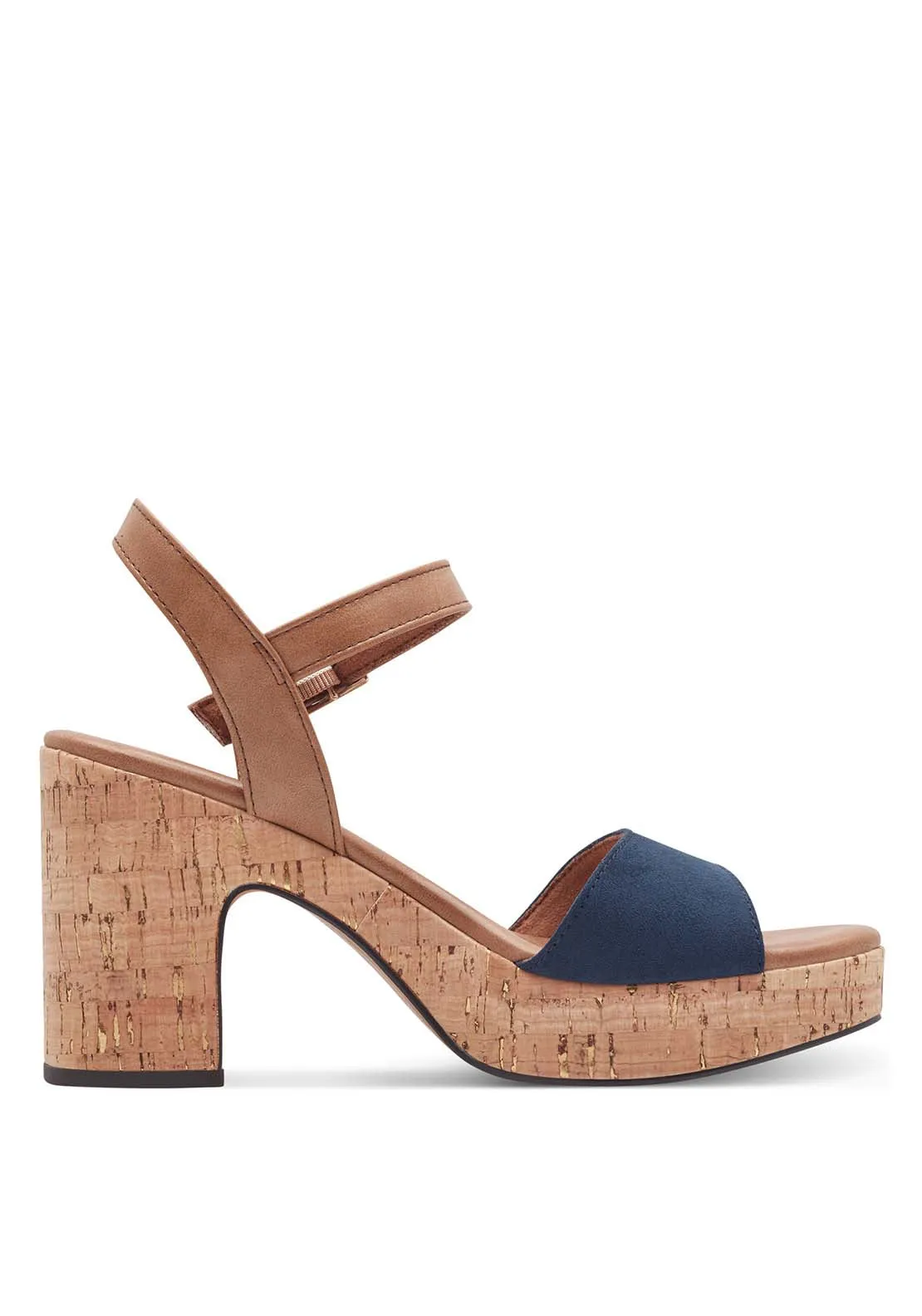 Wooden Block Heel Sand - Navy